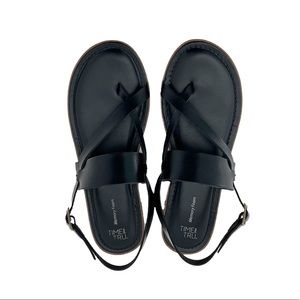 Time and Tru Black Memory Foam Sandals Size 8